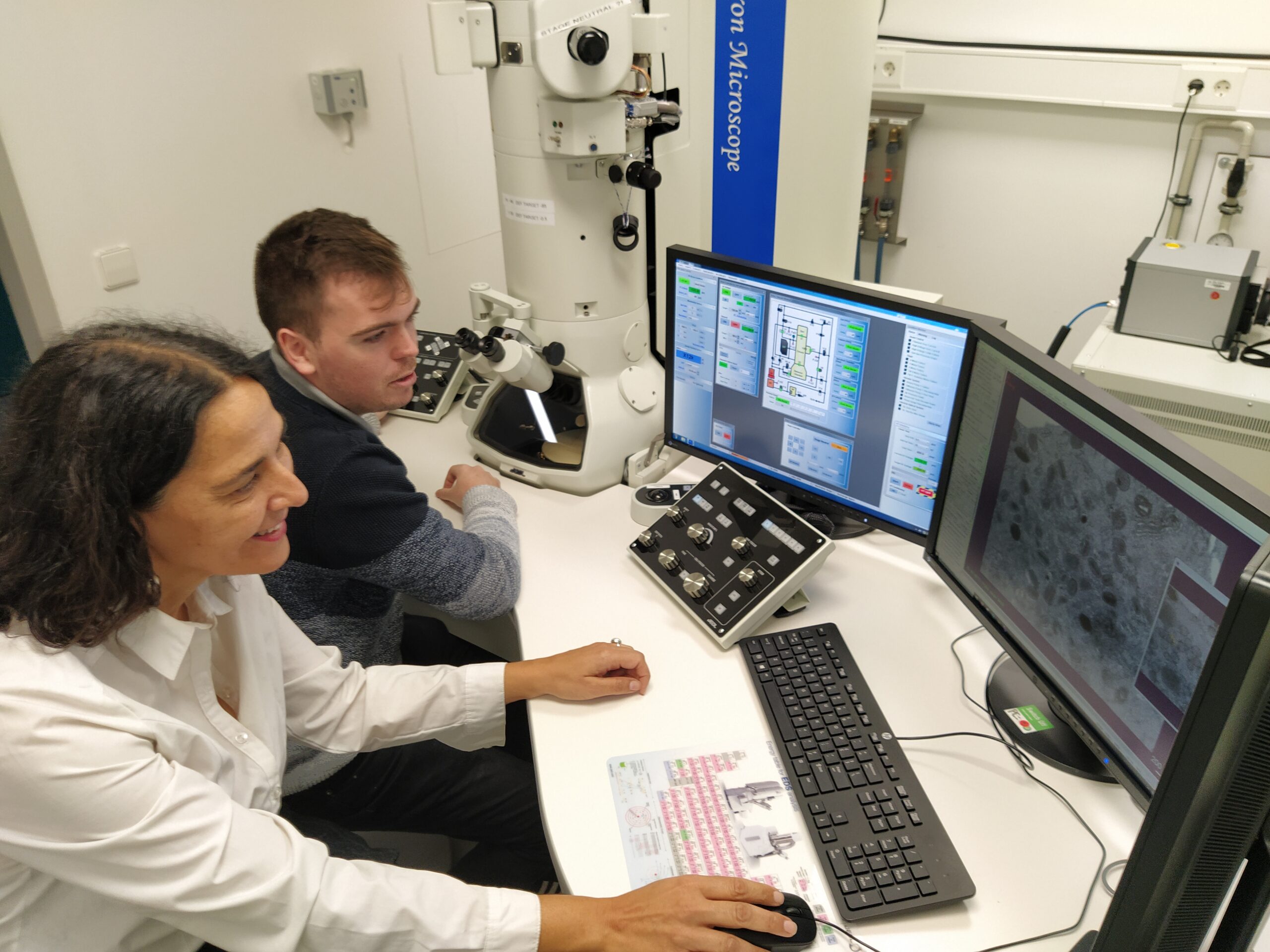 Susana Guerra and Joseph McGrail at EMBL EMCF, part of Euro-BioImaging's EMBL Node