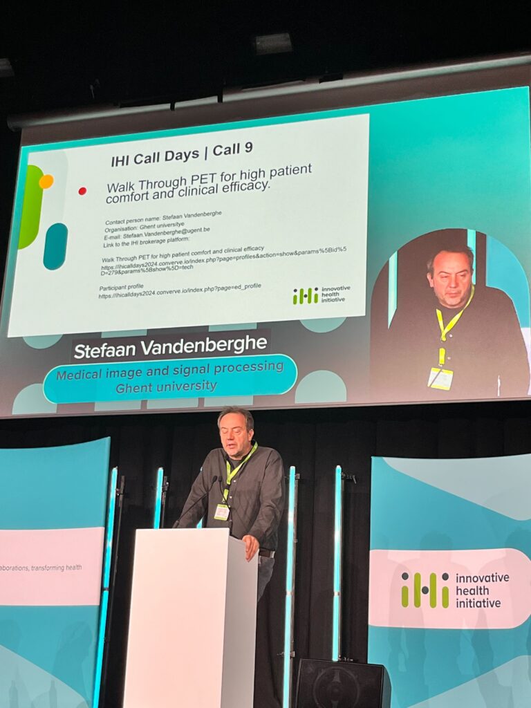 Stefaan Vandenberghe of the Flanders BioImaging Node at the IHI Brokerage Event in 2024.