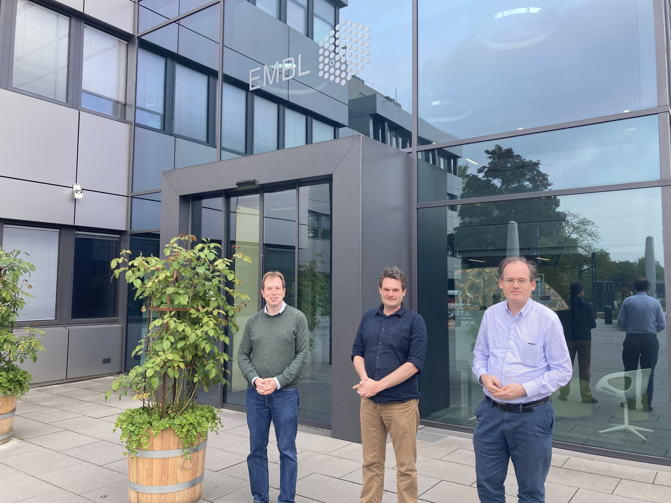 Mark Hink, Dorus Gadella and Marko Lamp at EMBL.