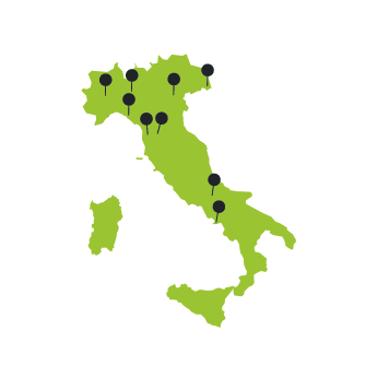 Italy - sites where Euro-BioImaging Nodes are hosted.